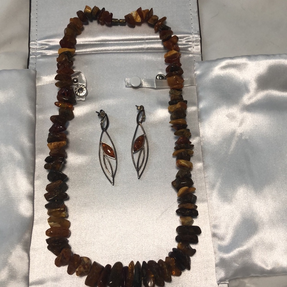 Baltic Amber Necklace and Earings